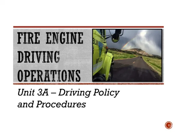 Fire Engine Driving Operations