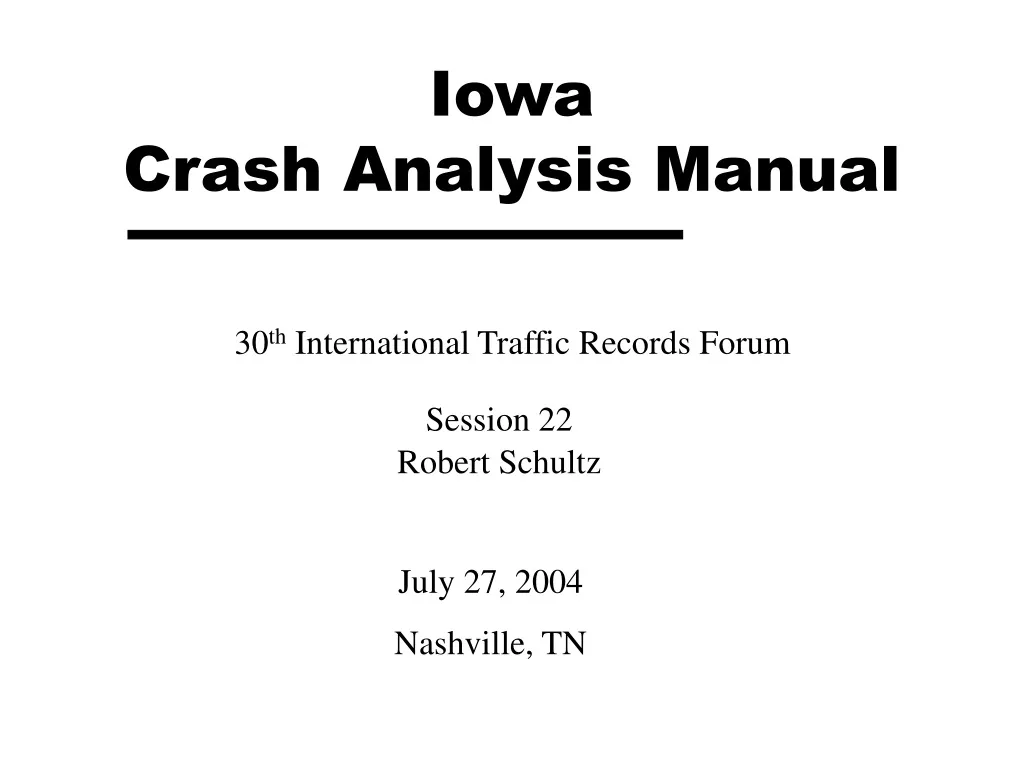 iowa crash analysis manual