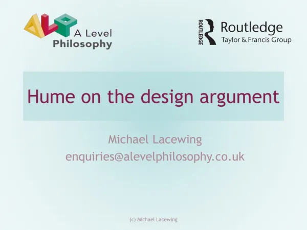 Hume on t he design argument