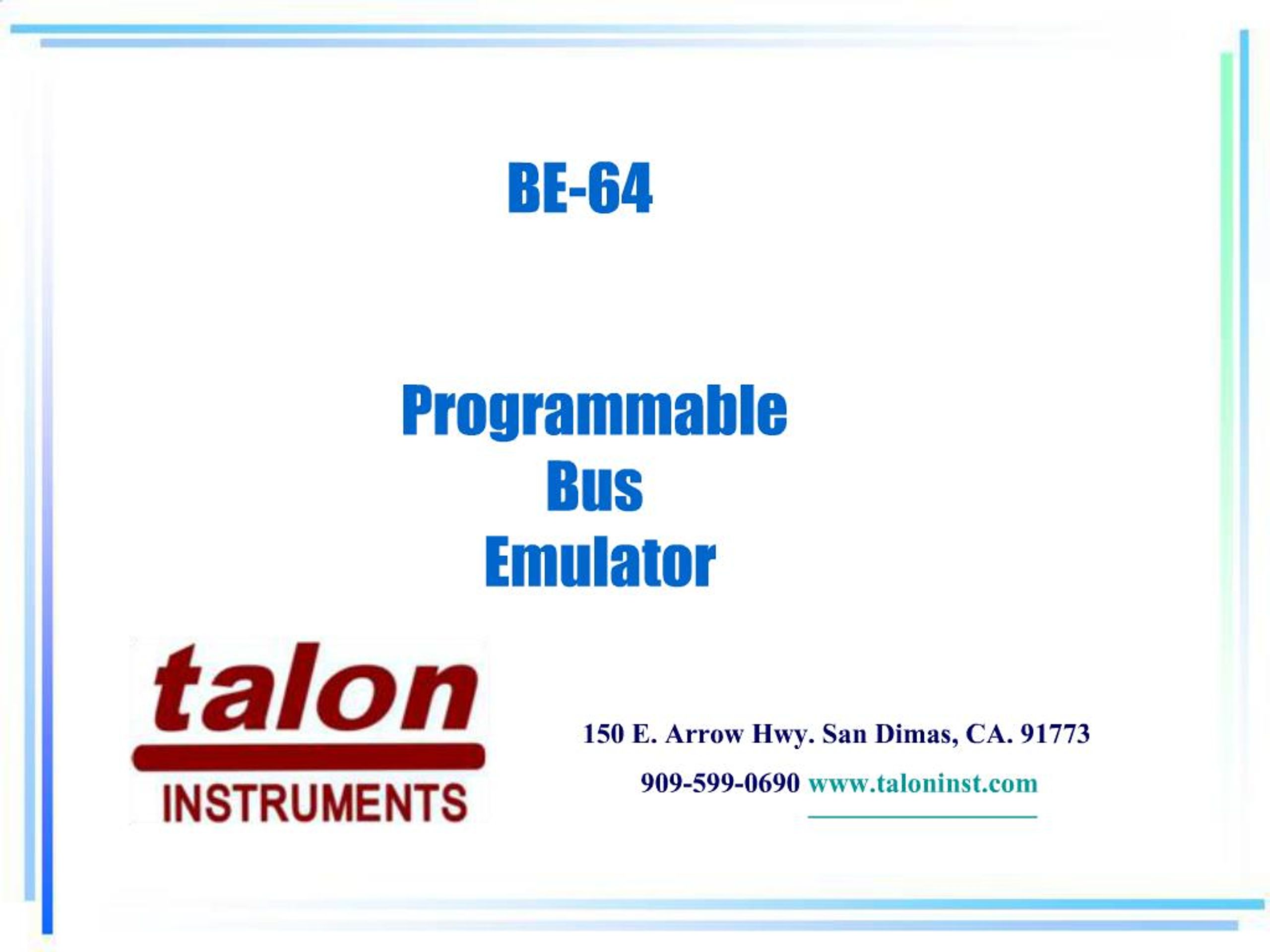PPT - Talon BE-64: Advanced Message-Based VXI Module with 64 I/O ...