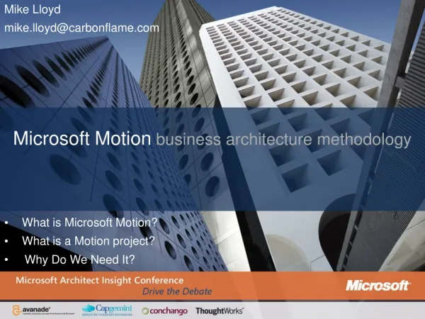 Microsoft Motion business architecture methodology