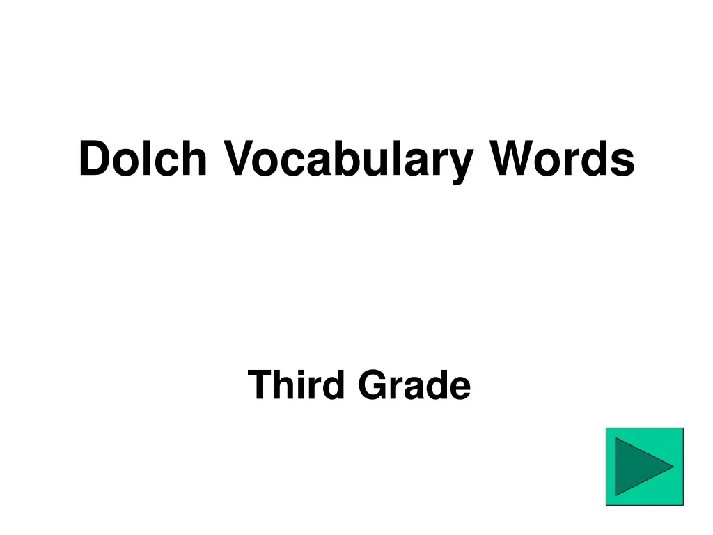 dolch vocabulary words