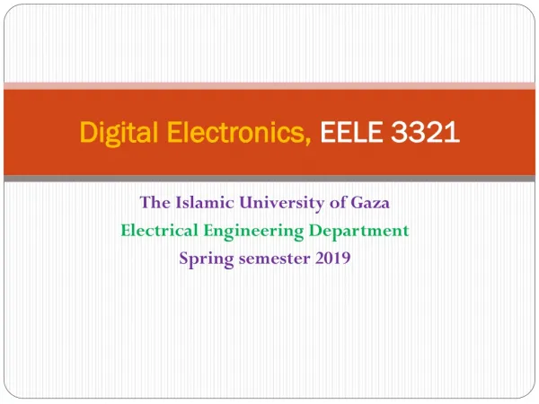 Digital Electronics, EELE 3321
