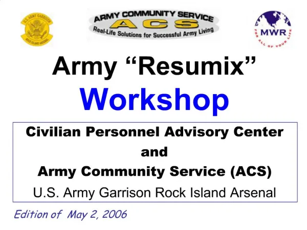 Army Resumix Workshop