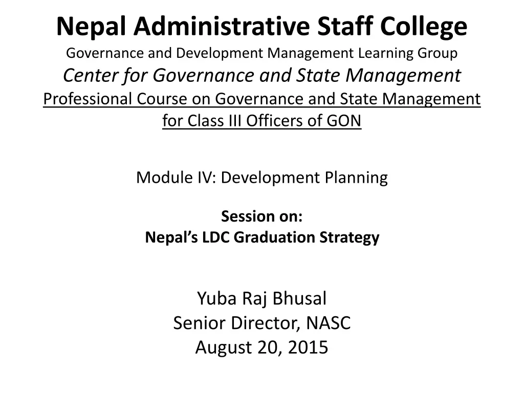 nepal administrative staff college governance