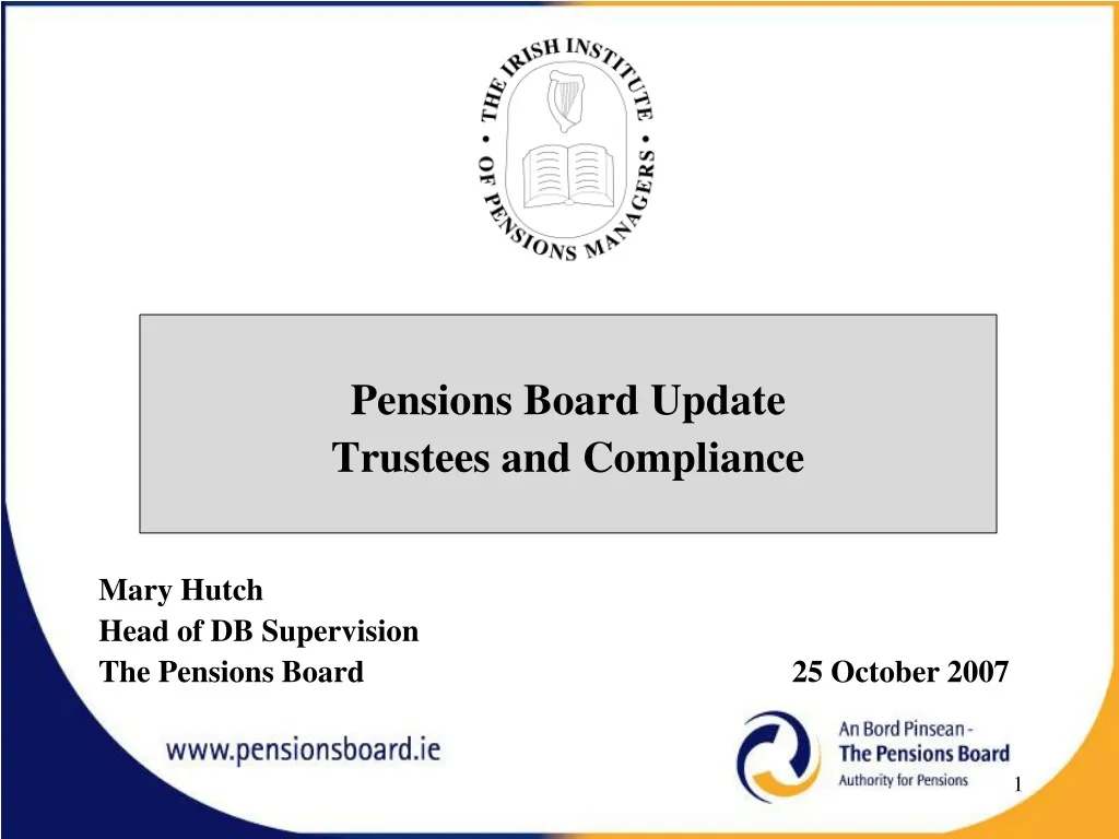 mary hutch head of db supervision the pensions