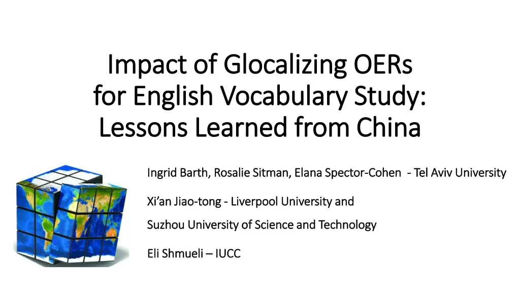 impact of glocalizing oers for english vocabulary study lessons learned from china