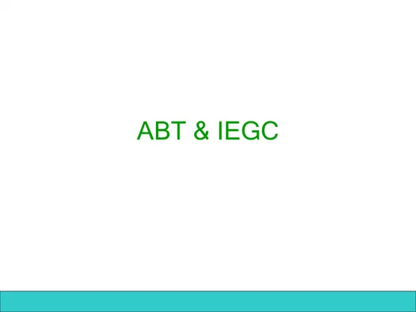 ABT &amp; IEGC