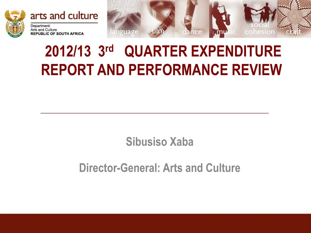 2012 13 3 rd quarter expenditure report and performance review