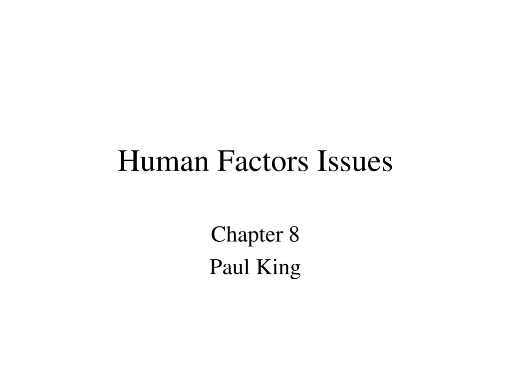 human factors issues