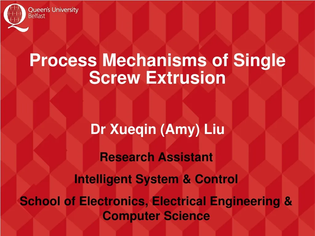 process mechanisms of single screw extrusion