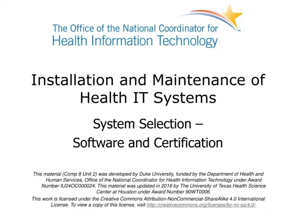 installation and maintenance of health it systems