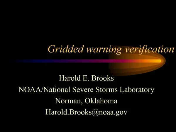 Gridded warning verification