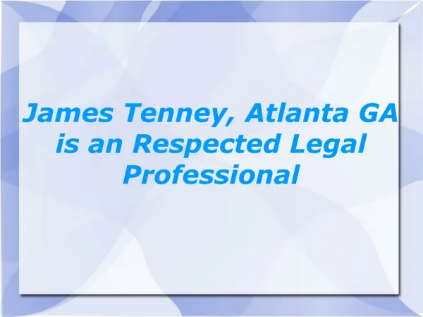 James Tenney, Atlanta, GA