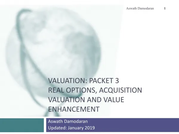Valuation: Packet 3 Real Options, Acquisition Valuation and Value Enhancement