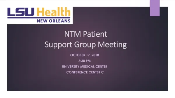 NTM Patient Support Group Meeting