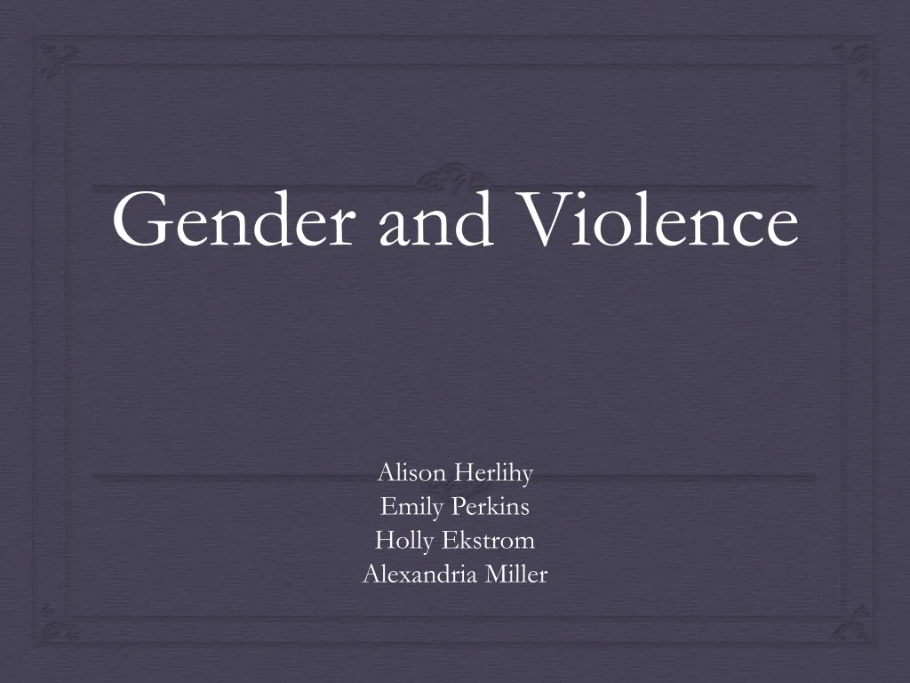 gender and violence