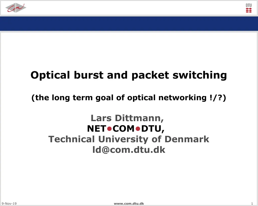 optical burst and packet switching the long term
