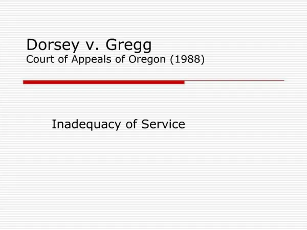 Dorsey v. Gregg Court of Appeals of Oregon 1988