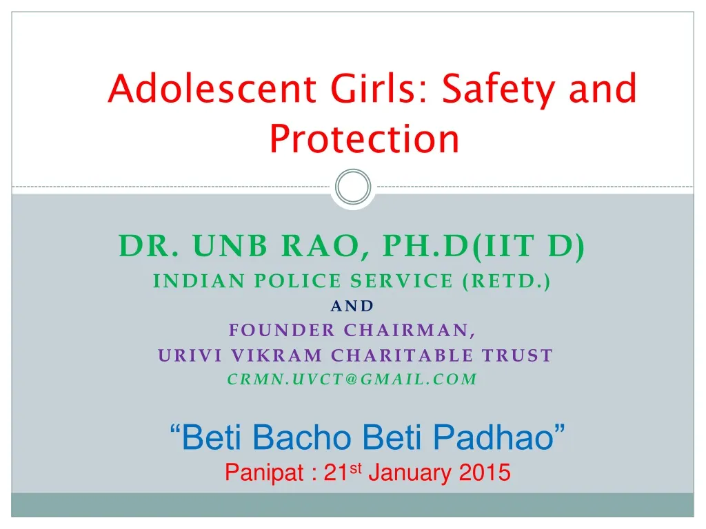 adolescent girls safety and protection