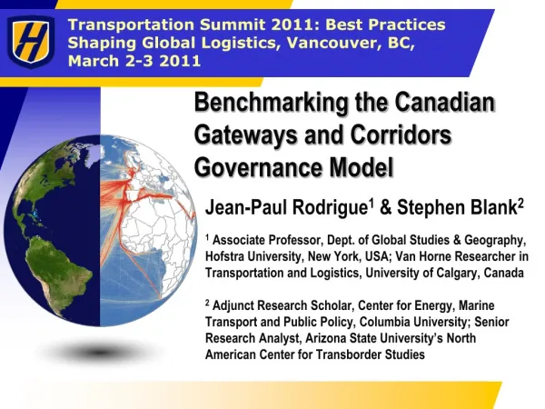 Benchmarking the Canadian Gateways and Corridors Governance Model