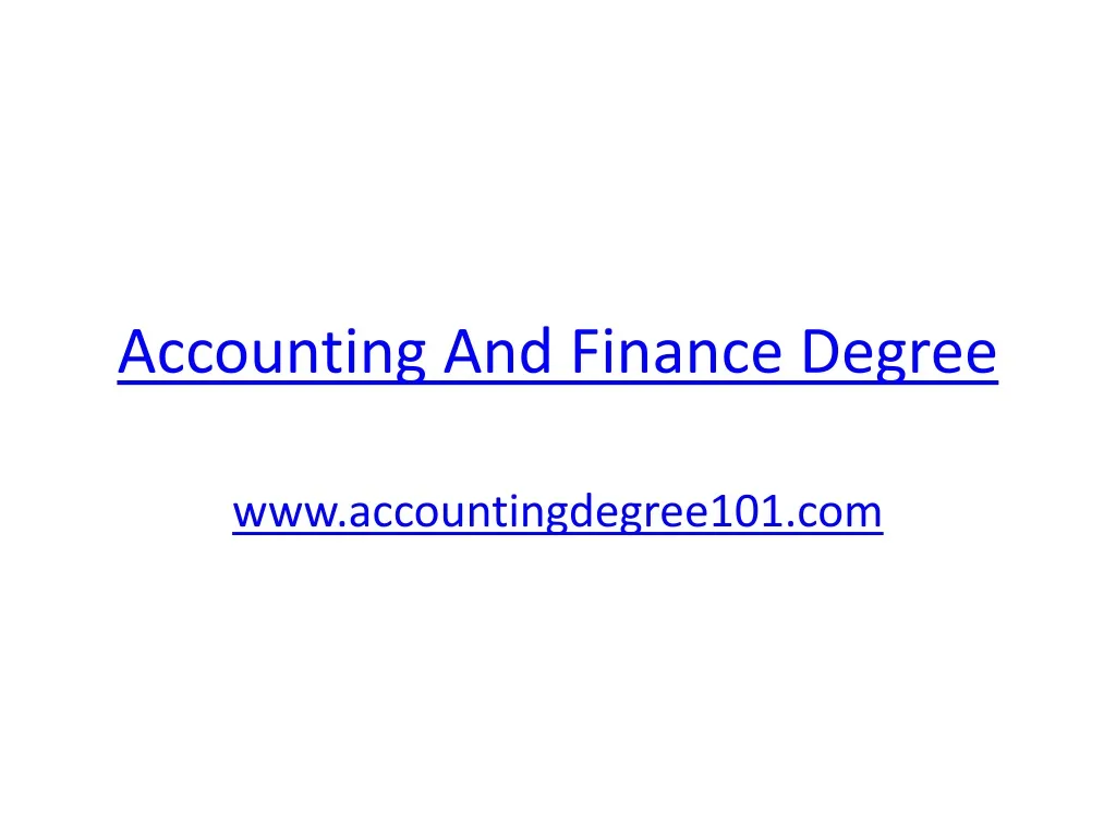 accounting and finance degree