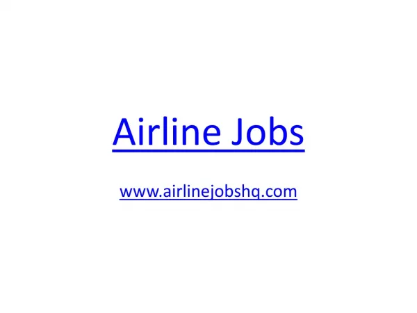 Airline Jobs