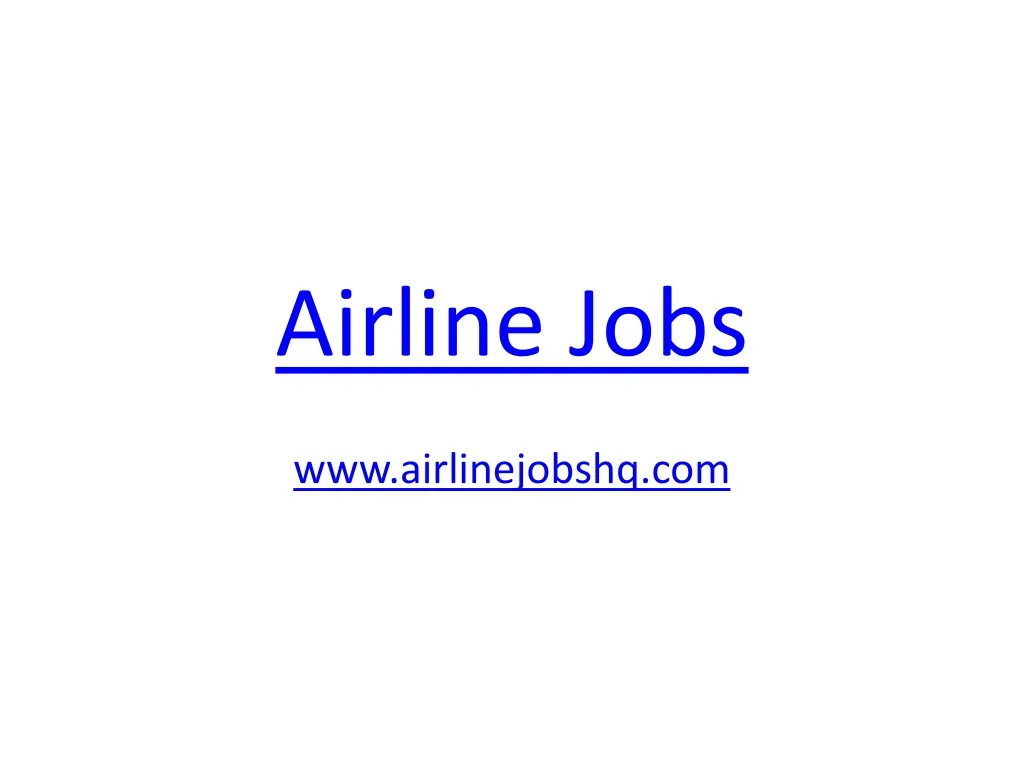 airline jobs