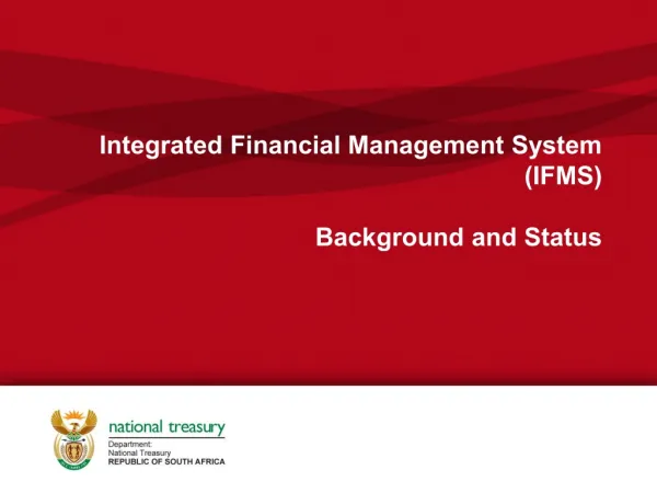 Integrated Financial Management System (IFMS) Background and Status