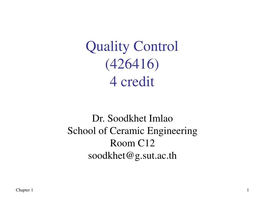 quality control 426416 4 credit