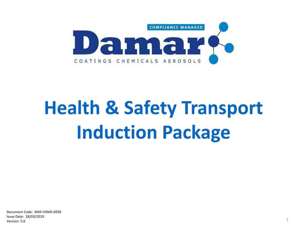 health safety transport induction package