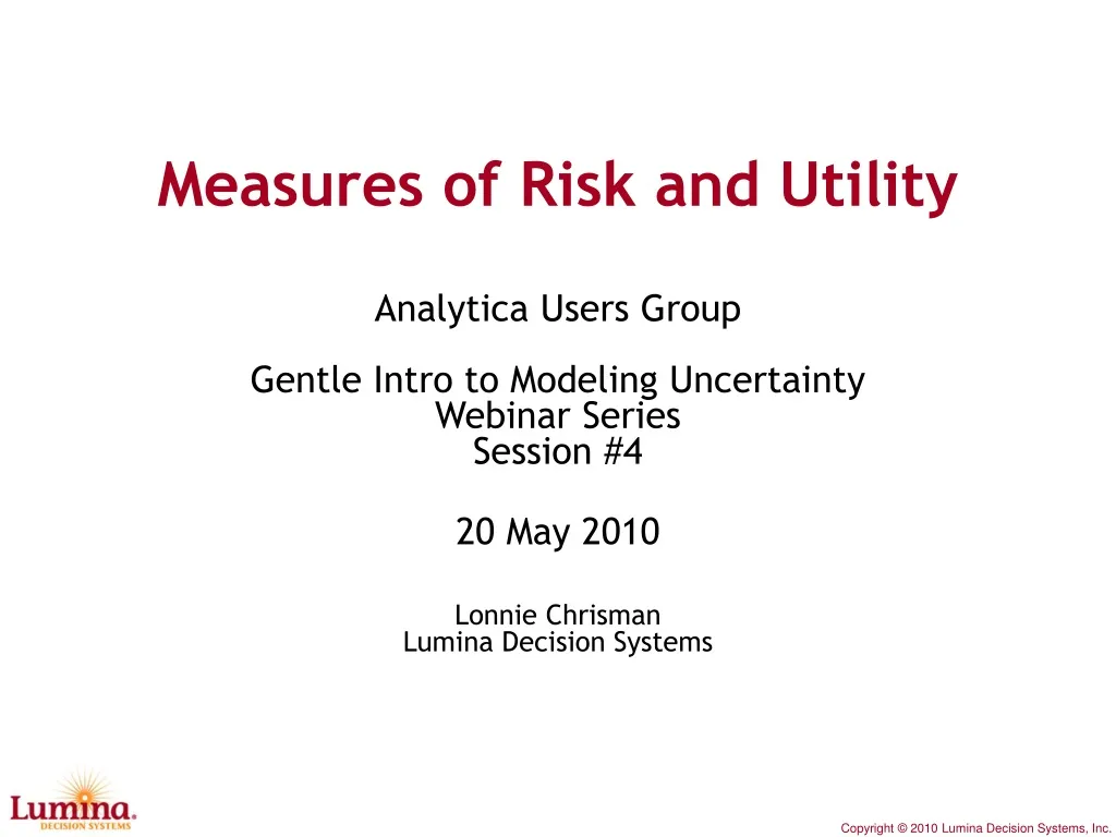 measures of risk and utility