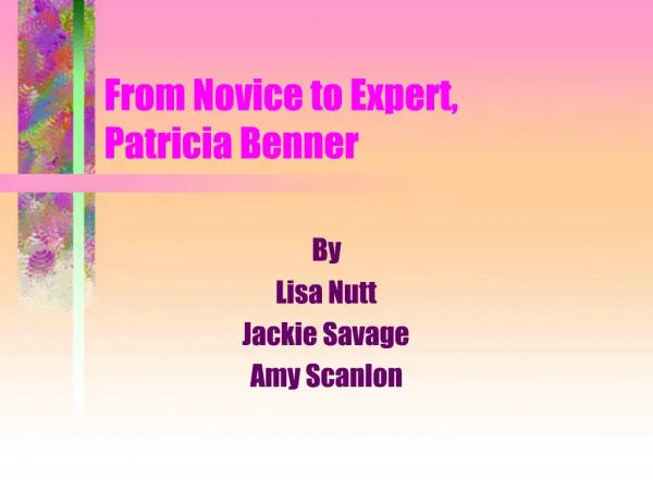 From Novice to Expert, Patricia Benner