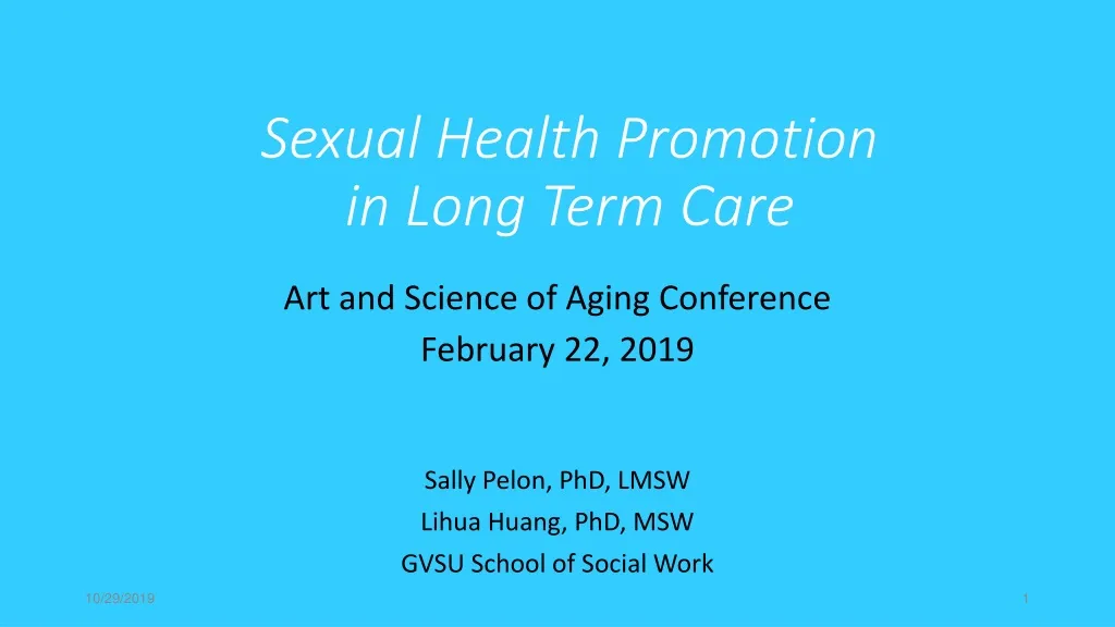 sexual health promotion in long term care