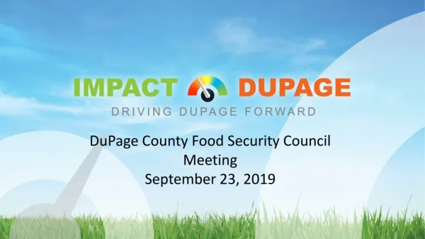 DuPage County Food Security Council Meeting September 23, 2019
