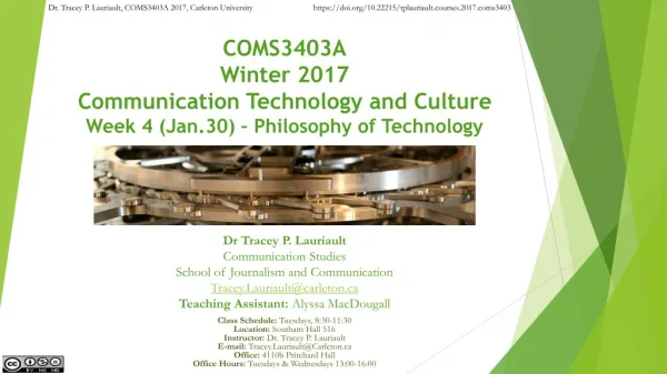 COMS3403A Winter 2017 Communication Technology and Culture