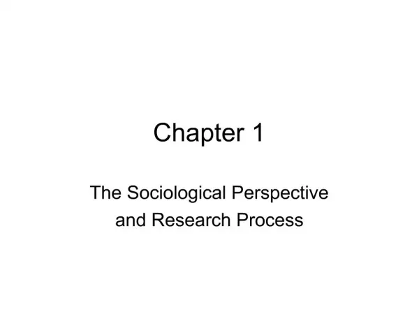 The Sociological Perspective and Research Process