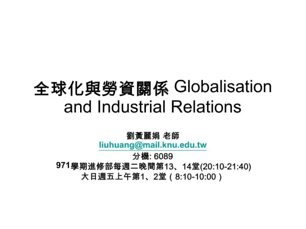 Globalisation and Industrial Relations