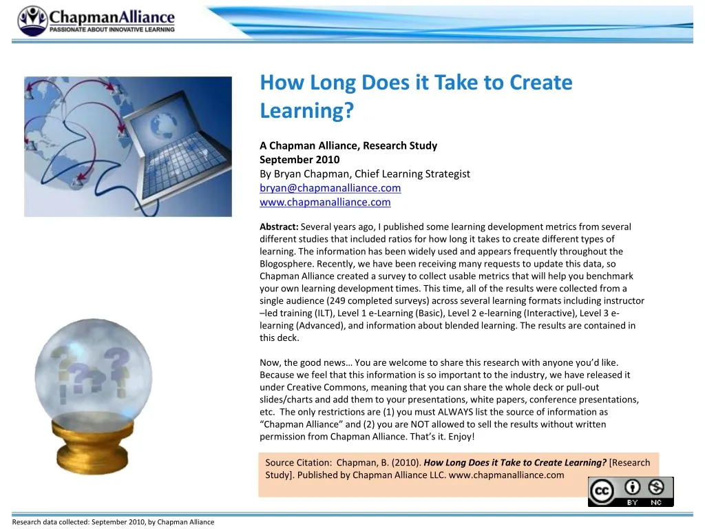 how long does it take to create learning