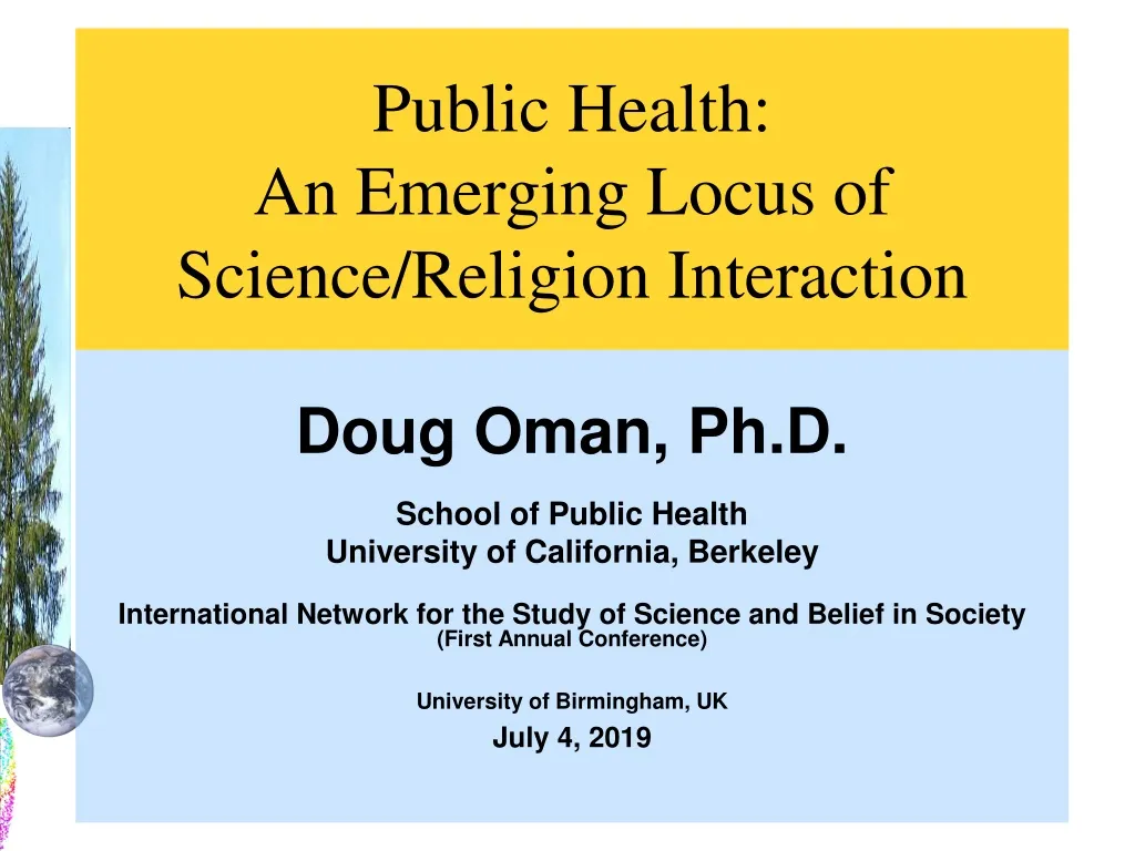 public health an emerging locus of science religion interaction