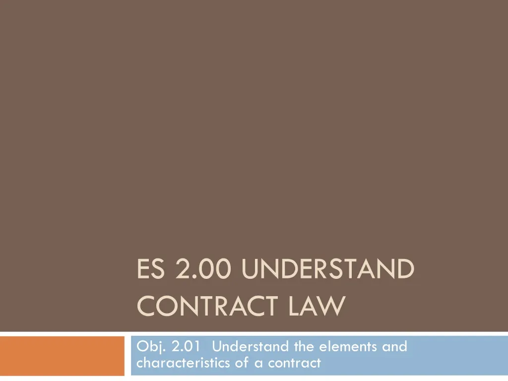es 2 00 understand contract law