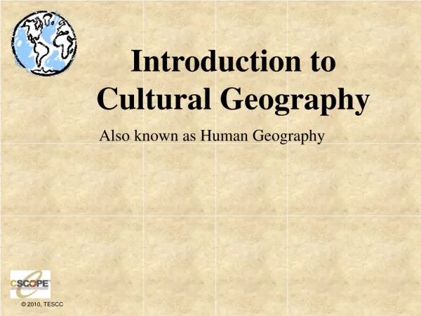 introduction to cultural geography