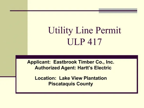 Utility Line Permit ULP 417