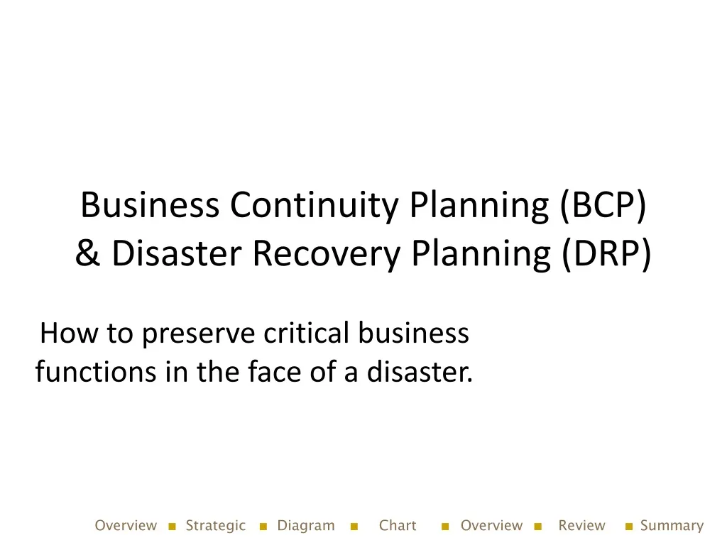 business continuity planning bcp disaster recovery planning drp