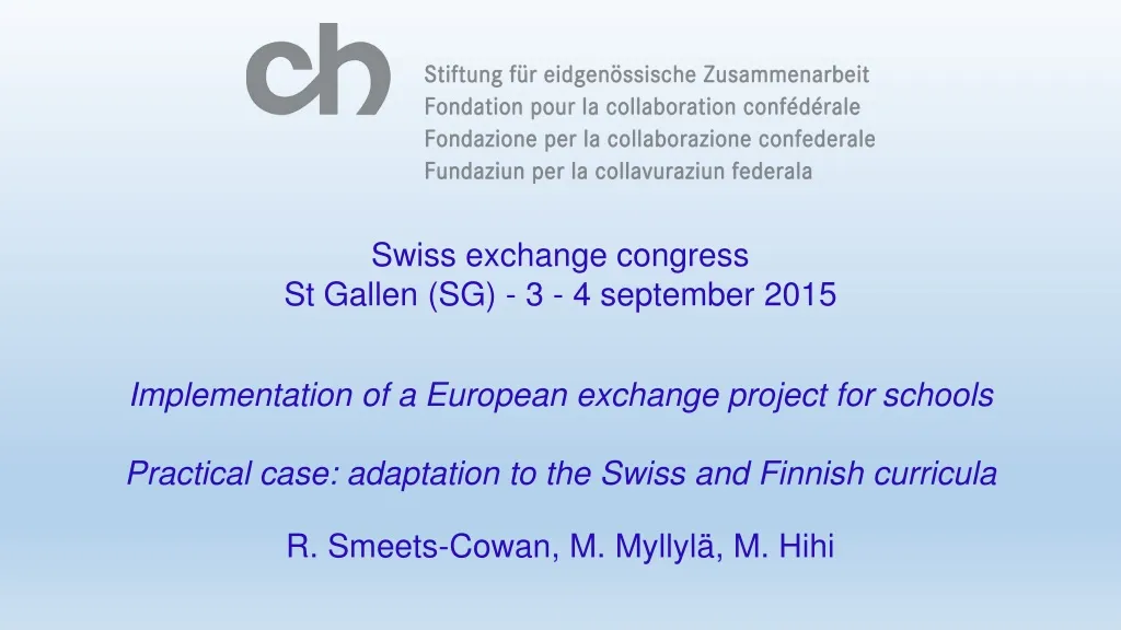 swiss exchange congress st gallen