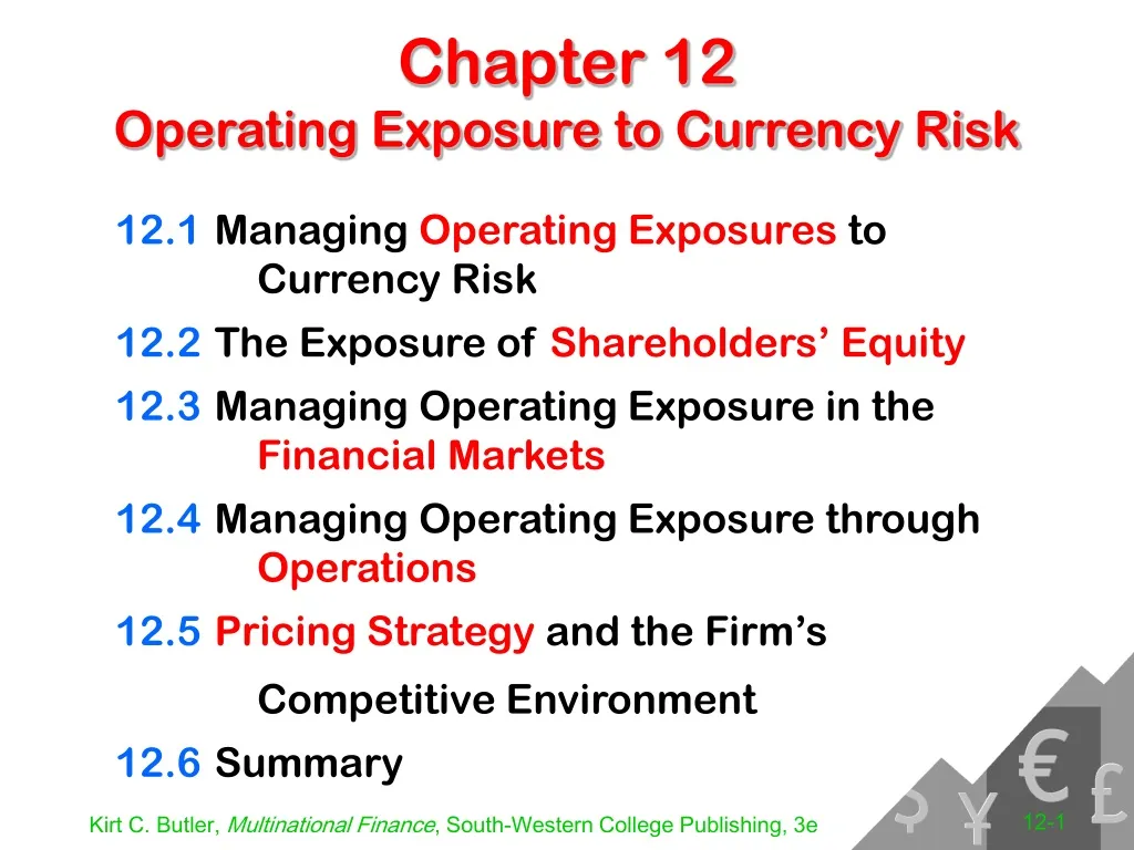 chapter 12 operating exposure to currency risk