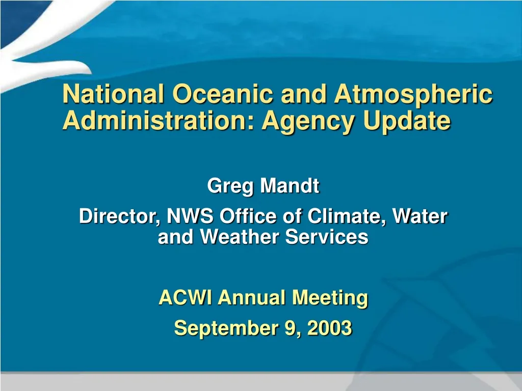 national oceanic and atmospheric administration agency update