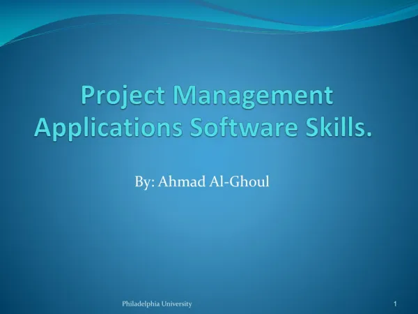 Project Management Applications Software Skills.