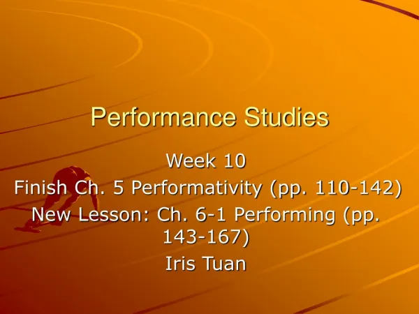 Performance Studies