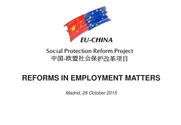 REFORMS IN EMPLOYMENT MATTERS Madrid, 28 October 2015